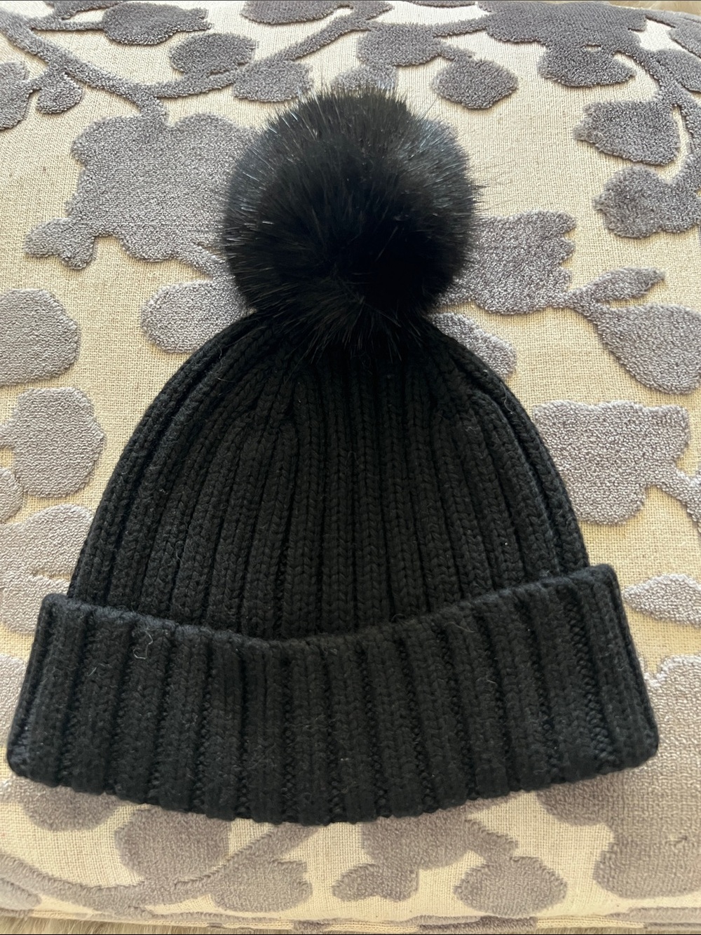 J. Crew Black Ribbed Knit Hat with Tag